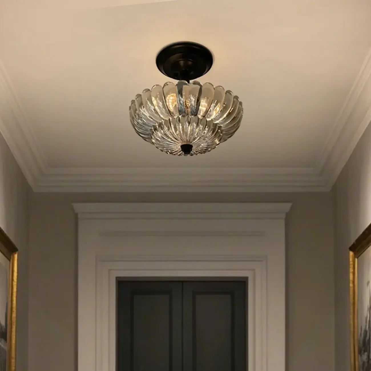 Mini Umbrella-shaped Glass Ceiling Light for Living Room Image - 3 | homeyfad