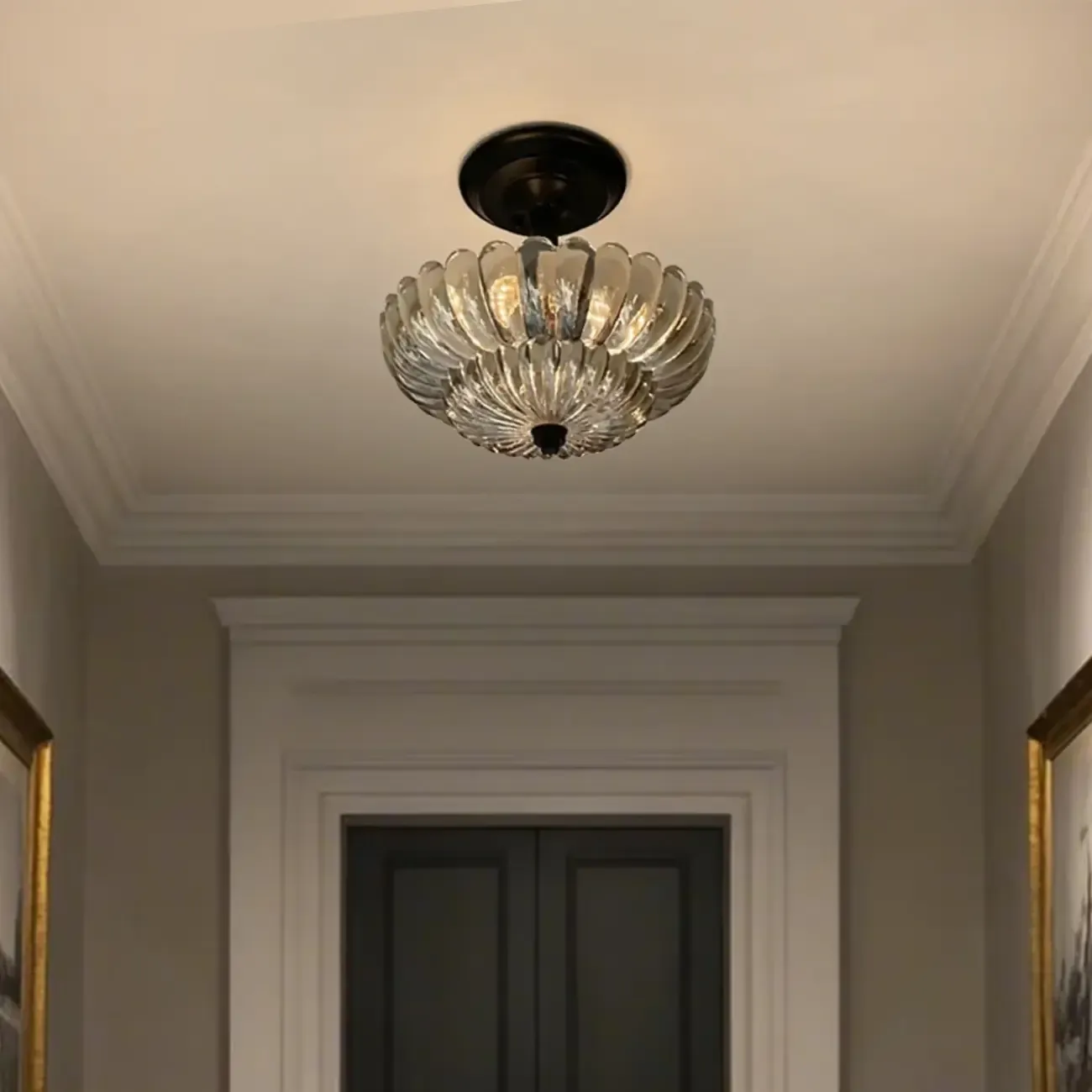 Mini Umbrella-shaped Glass Ceiling Light for Living Room Image - 3