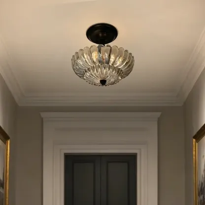 Mini Umbrella-shaped Glass Ceiling Light for Living Room Image - 3