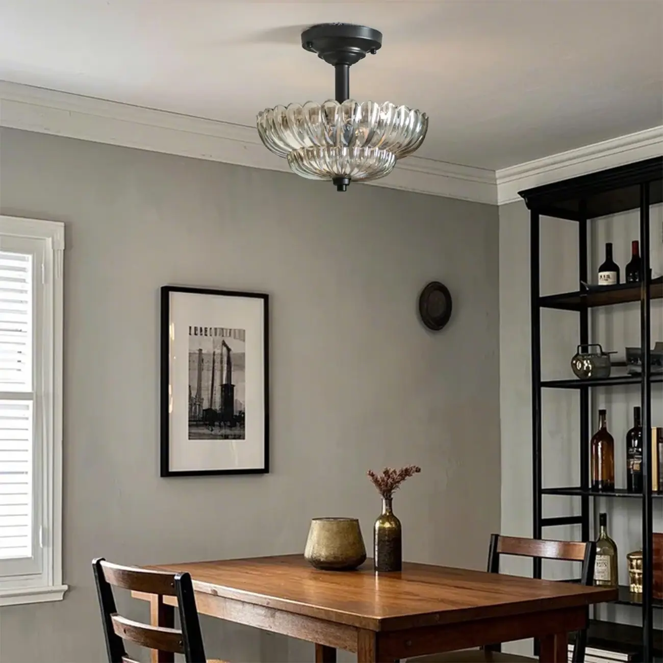 Mini Umbrella-shaped Glass Ceiling Light for Living Room Image - 11 | homeyfad