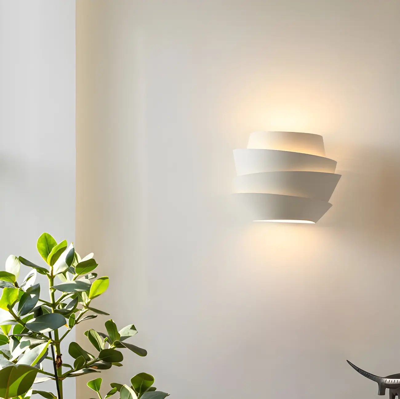 Modern White Iron Tiered Wall Light for Indoor Decor Image - 2 | homeyfad