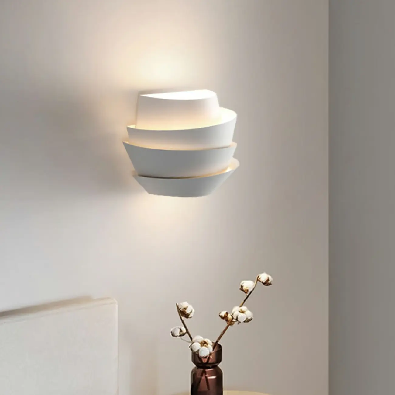 Modern White Iron Tiered Wall Light for Indoor Decor Image - 9 | homeyfad