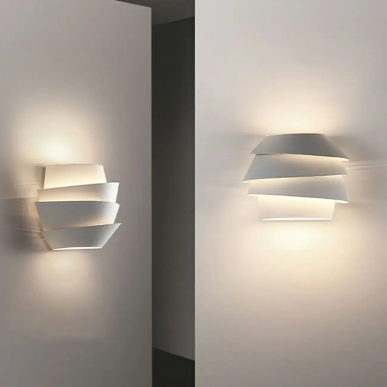 Modern White Iron Tiered Wall Light for Indoor Decor Image - 11