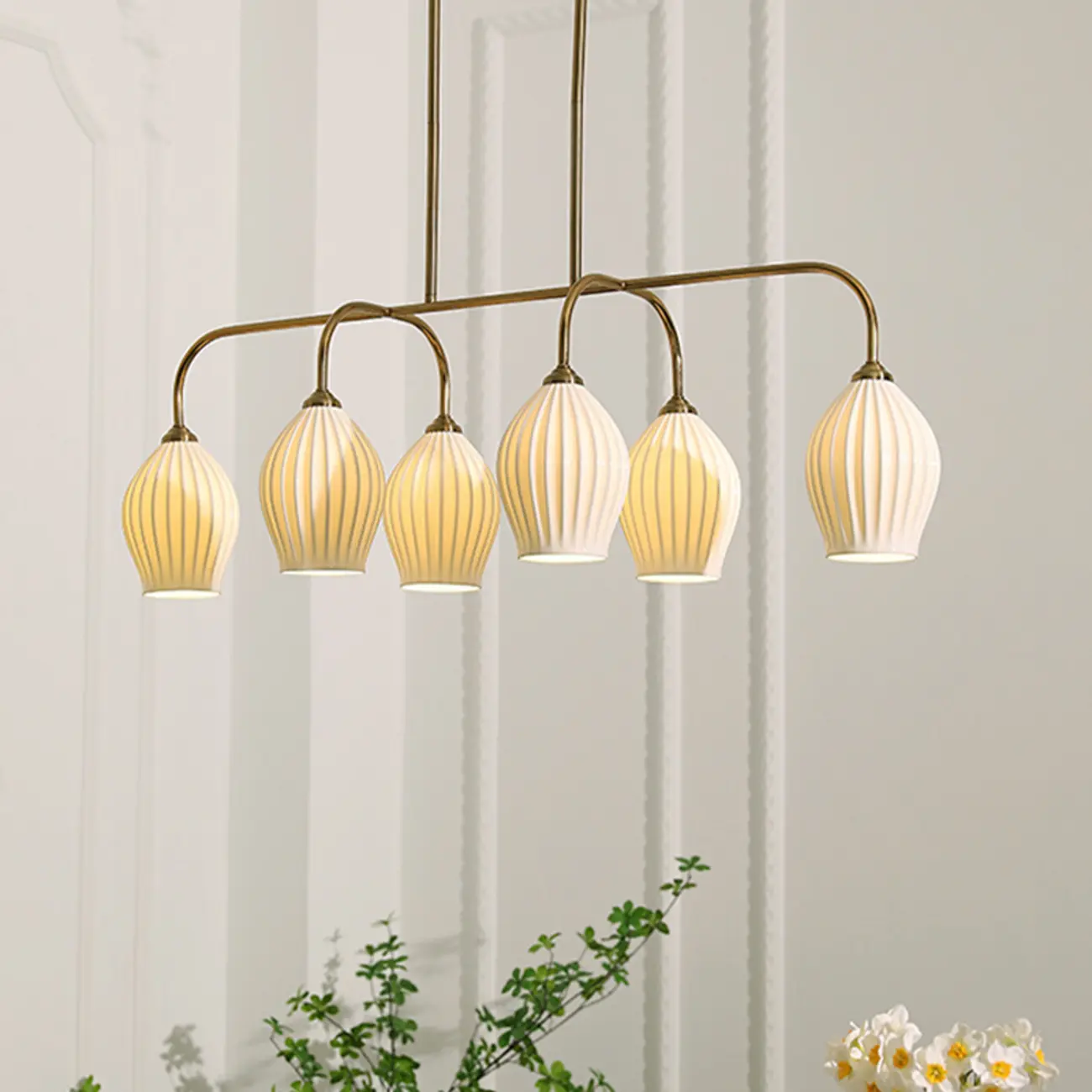 Geometric Metal Pendant Light for Dining Area Image - 4 | homeyfad