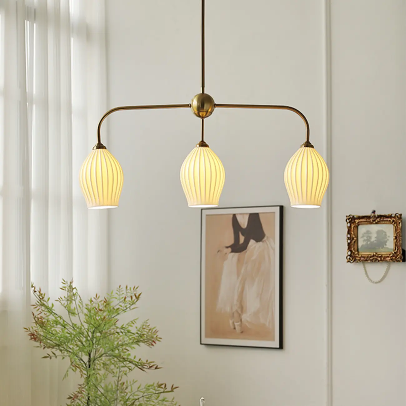 Geometric Metal Pendant Light for Dining Area Image - 2 | homeyfad