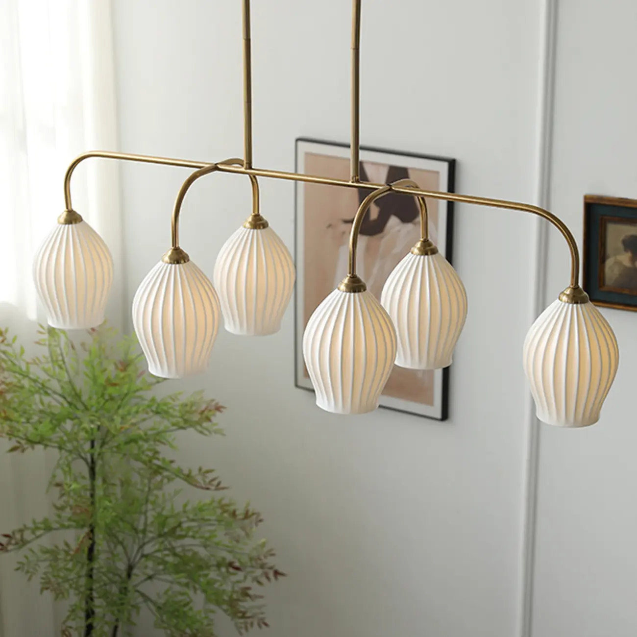 Geometric Metal Pendant Light for Dining Area Image - 11 | homeyfad