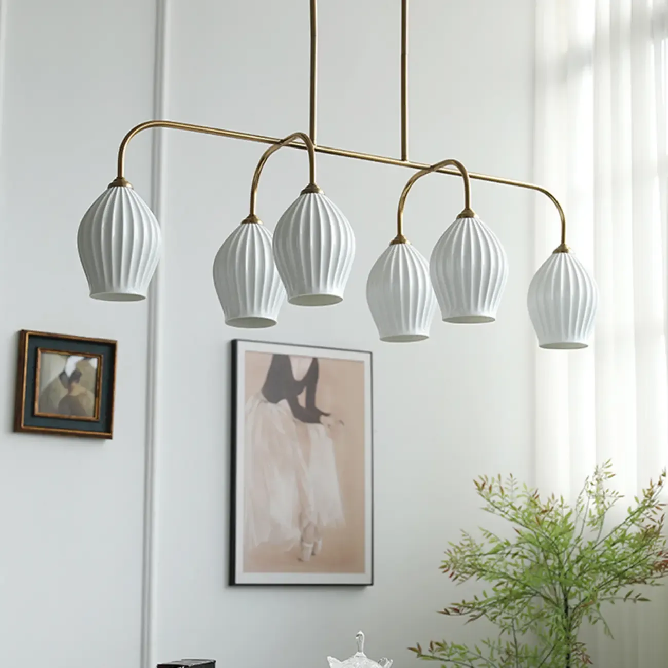 Geometric Metal Pendant Light for Dining Area Image - 12
