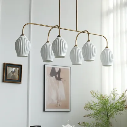 Geometric Metal Pendant Light for Dining Area Image - 12