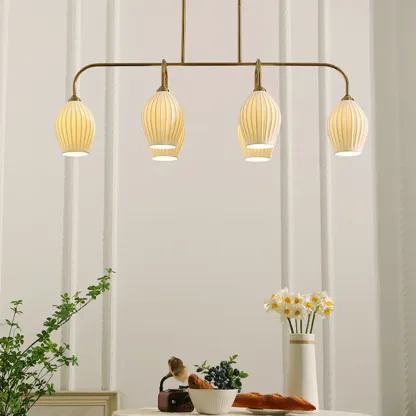 Geometric Metal Pendant Light for Dining Area Image - 1