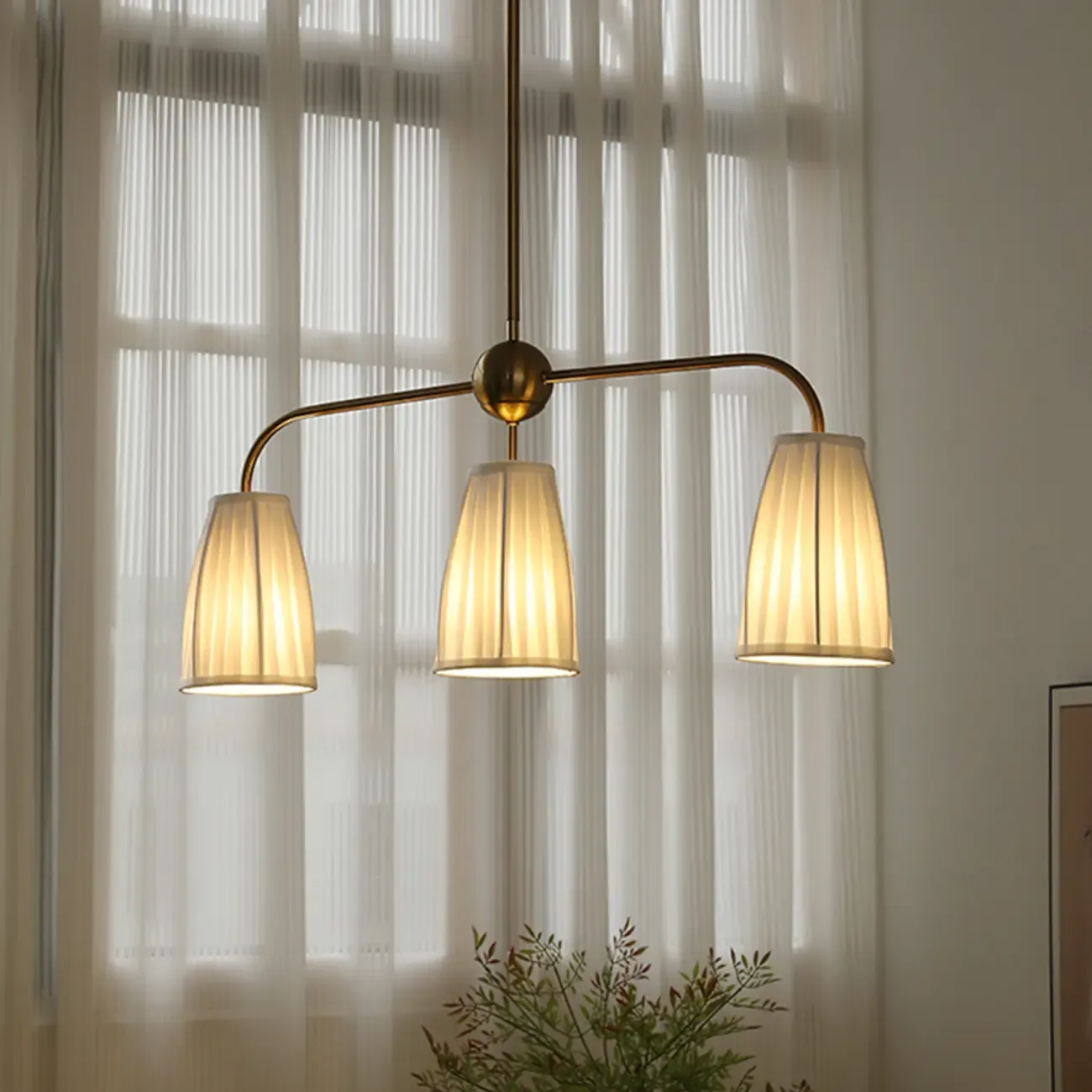 Geometric Metal Pendant Light for Dining Area Image - 13