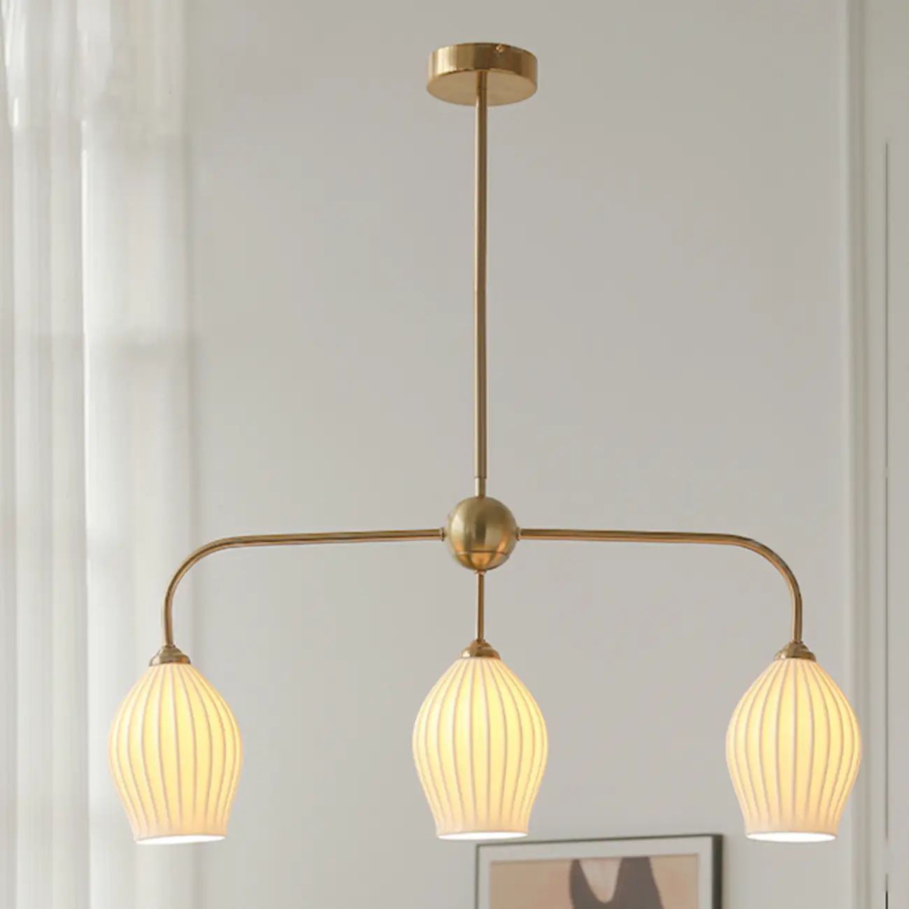 Geometric Metal Pendant Light for Dining Area Image - 3 | homeyfad