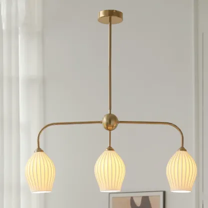 Geometric Metal Pendant Light for Dining Area Image - 3