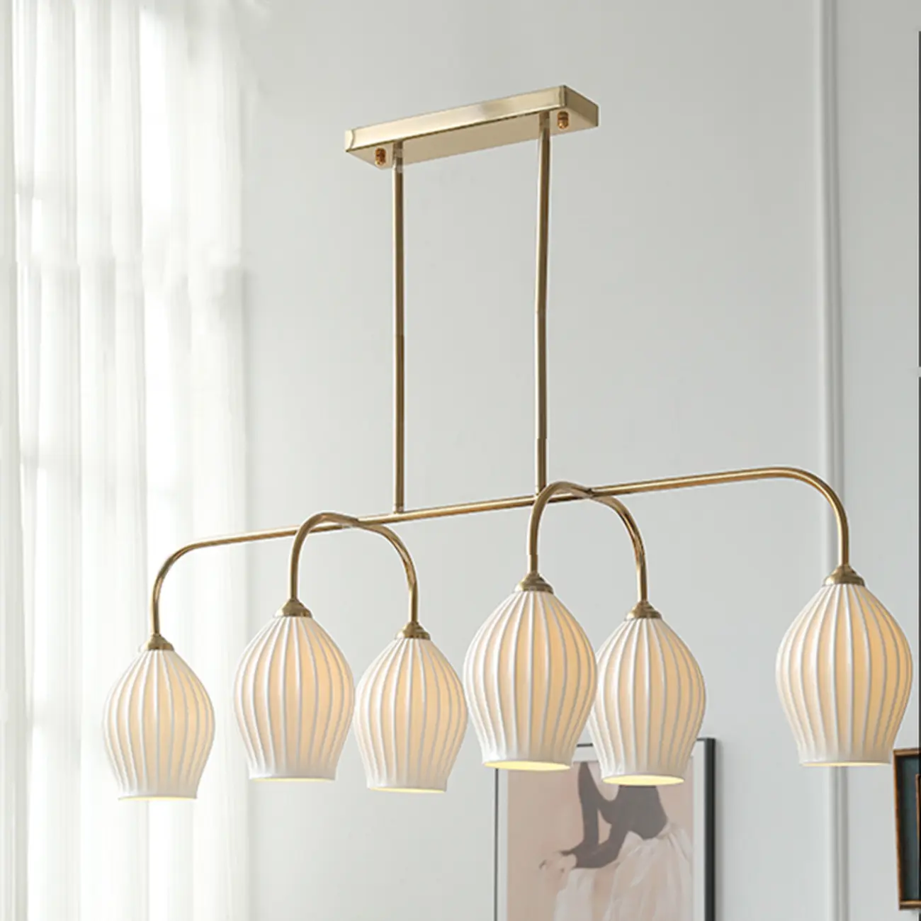 Geometric Metal Pendant Light for Dining Area Image - 15 | homeyfad