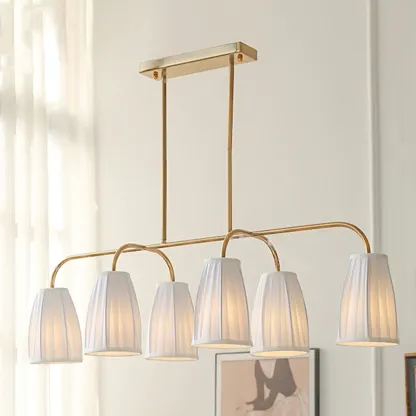 Geometric Metal Pendant Light for Dining Area Image - 17