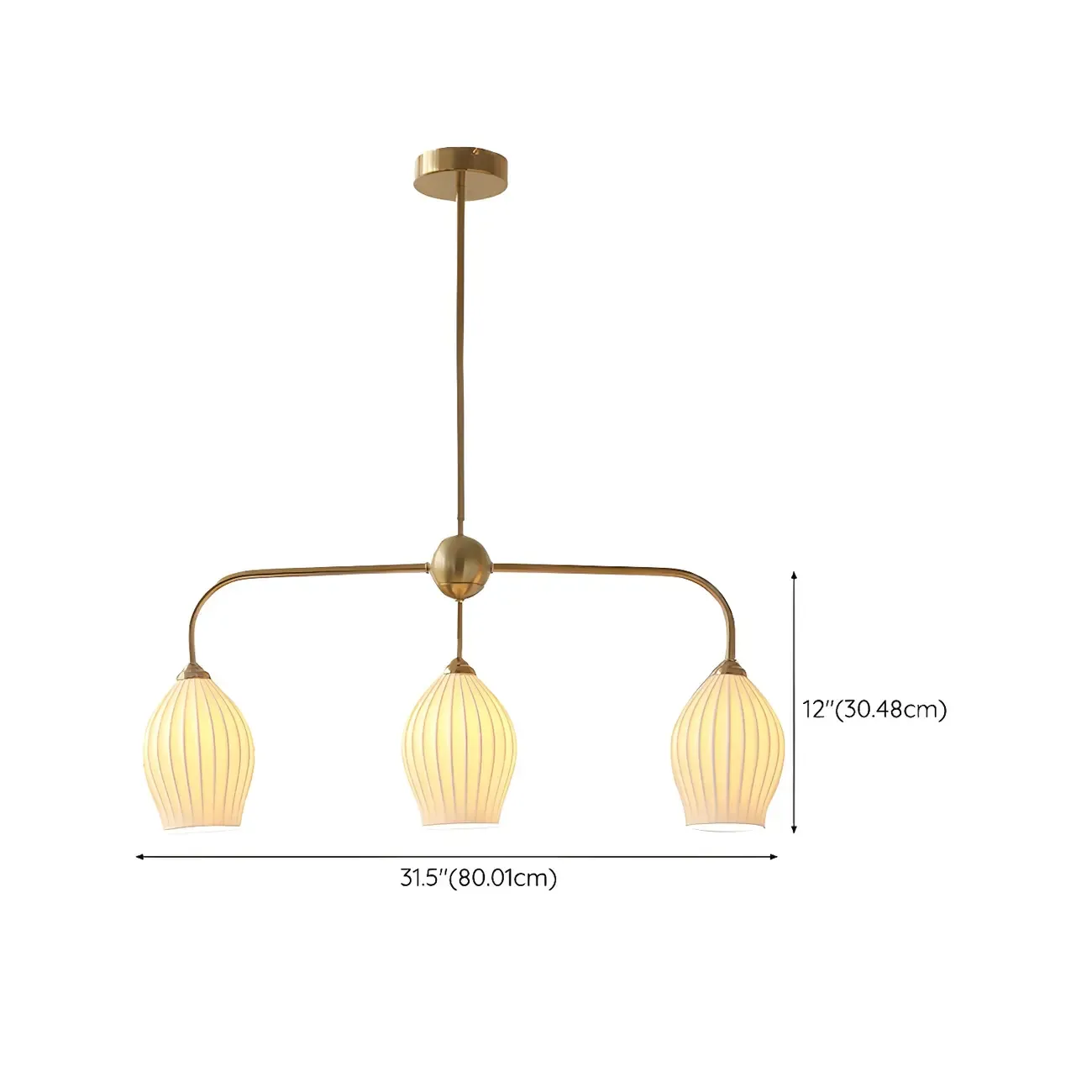 Geometric Metal Pendant Light for Dining Area #size