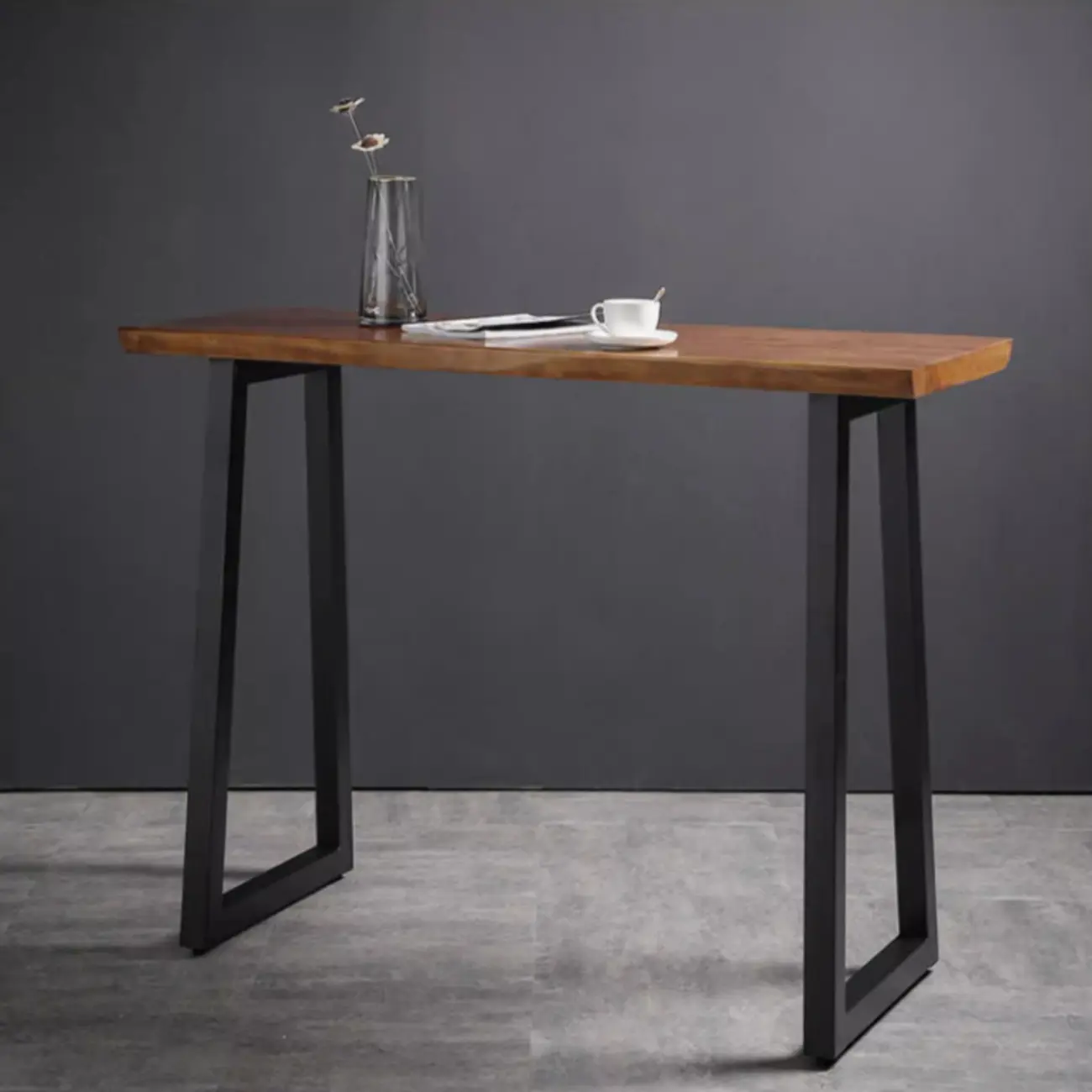Industrial Brown Wood and Iron Structure Bar Tables Image - 5 | homeyfad