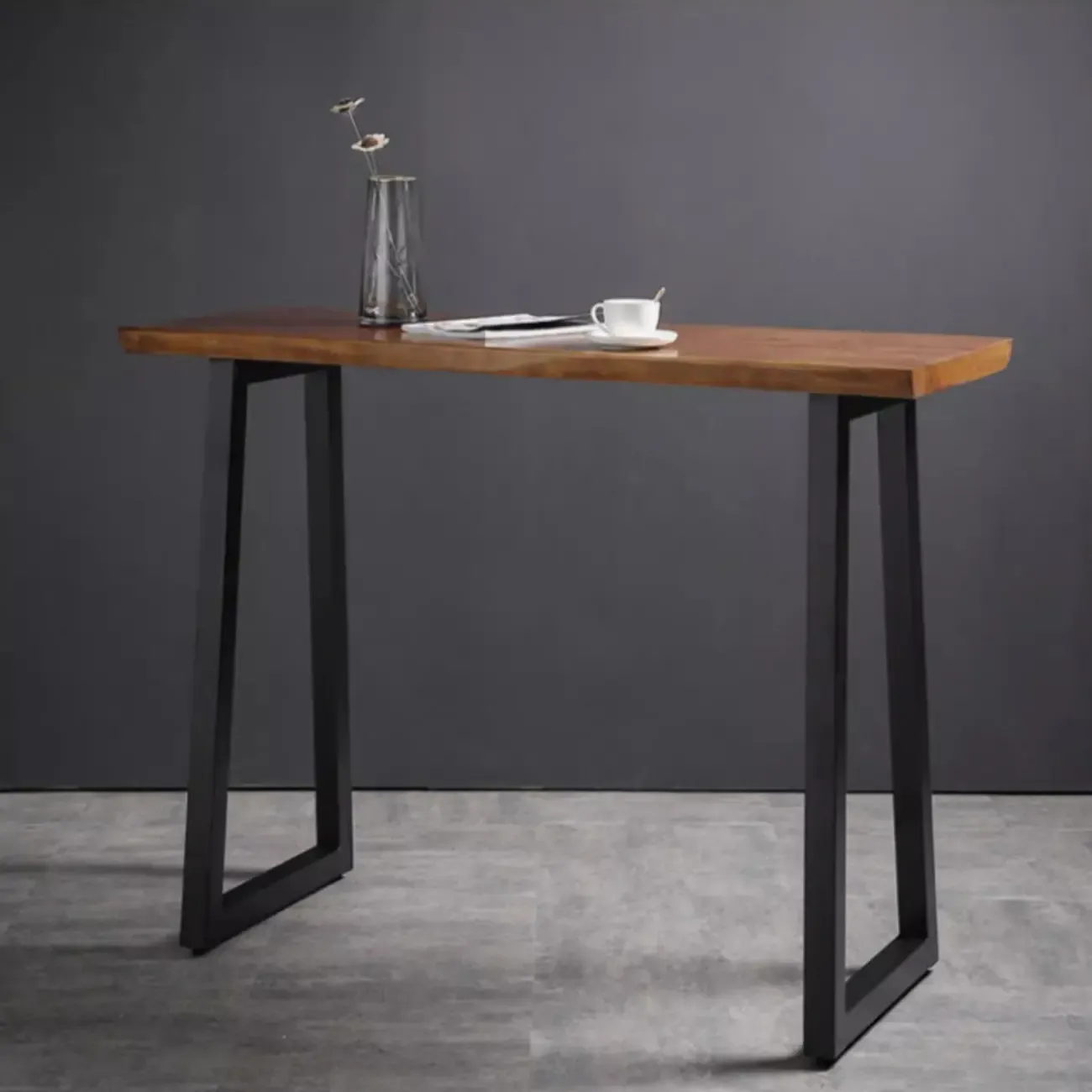 Industrial Brown Wood and Iron Structure Bar Tables Image - 5