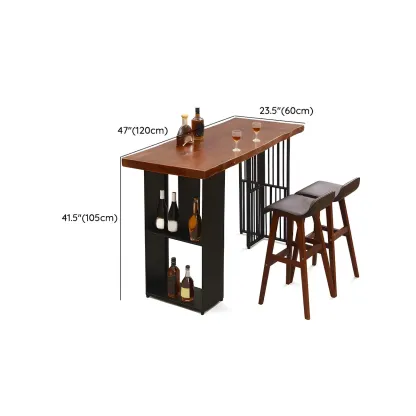 Industrial Brown Wood and Iron Structure Bar Tables Image - 15