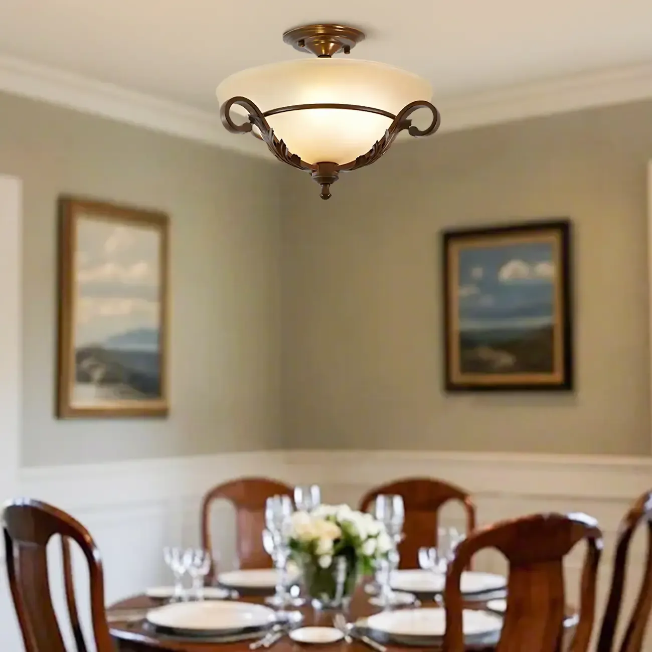 Contemporary 3-Light Ceiling Lamp for Living Room Decor Image - 1