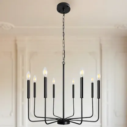 Industrial Black Chandeliers at Home with Adaptable Height Image - 5