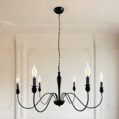 Industrial Black Chandeliers at Home with Adaptable Height Image - 6