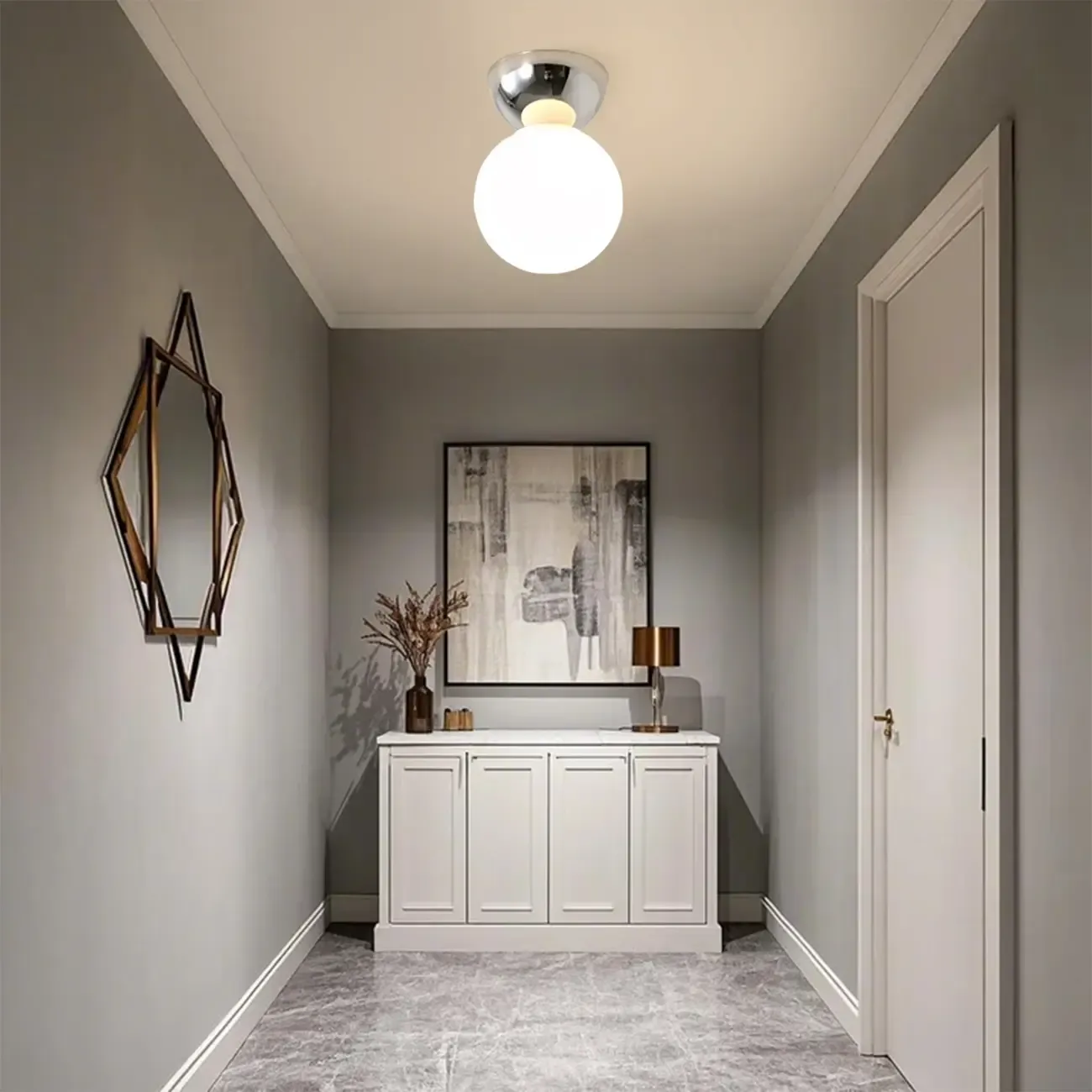 5 to 9 Inch Acrylic Globe Ceiling Light for Residential Use Image - 4