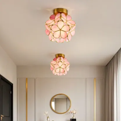 5 to 9 Inch Pink Floral Ceiling Light Fixture for Indoor Aisle Image - 1