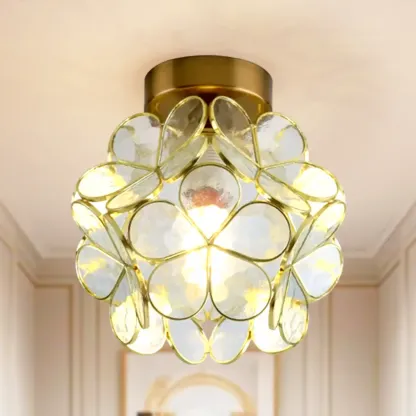 5 to 9 Inch Pink Floral Ceiling Light Fixture for Indoor Aisle Image - 2