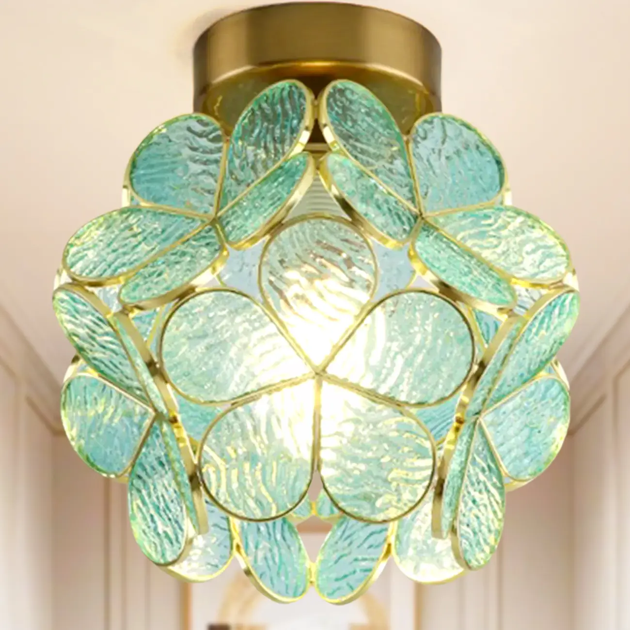 5 to 9 Inch Pink Floral Ceiling Light Fixture for Indoor Aisle Image - 3 | homeyfad