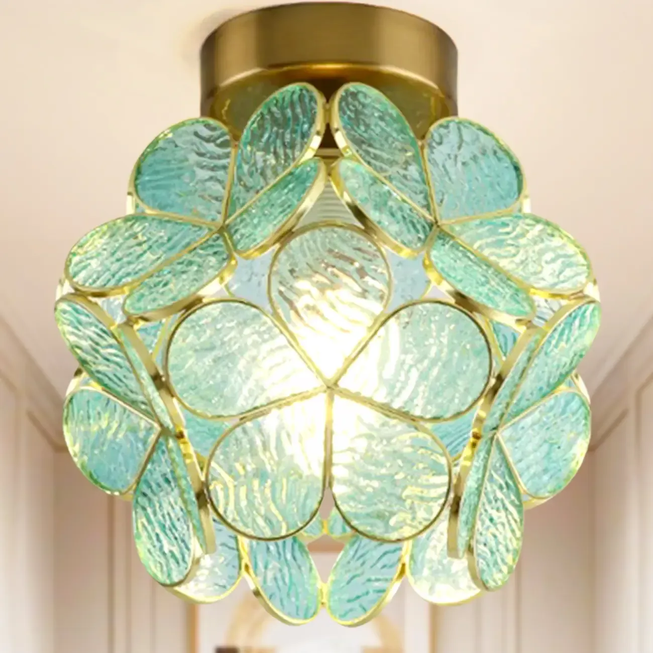 5 to 9 Inch Pink Floral Ceiling Light Fixture for Indoor Aisle | HomeyFad