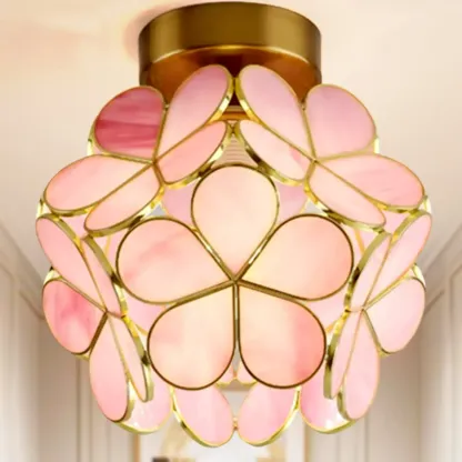 5 to 9 Inch Pink Floral Ceiling Light Fixture for Indoor Aisle Image - 5