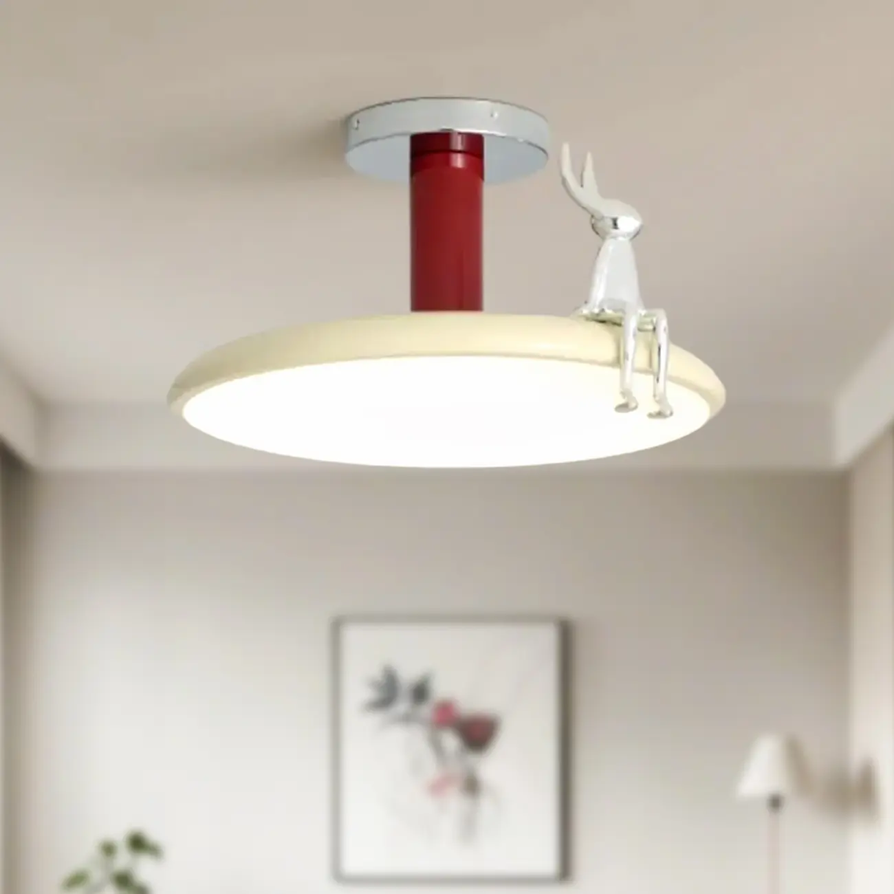 1" Dimmable LED Semi Flush Ceiling Light for Residential Use Image - 6 | homeyfad