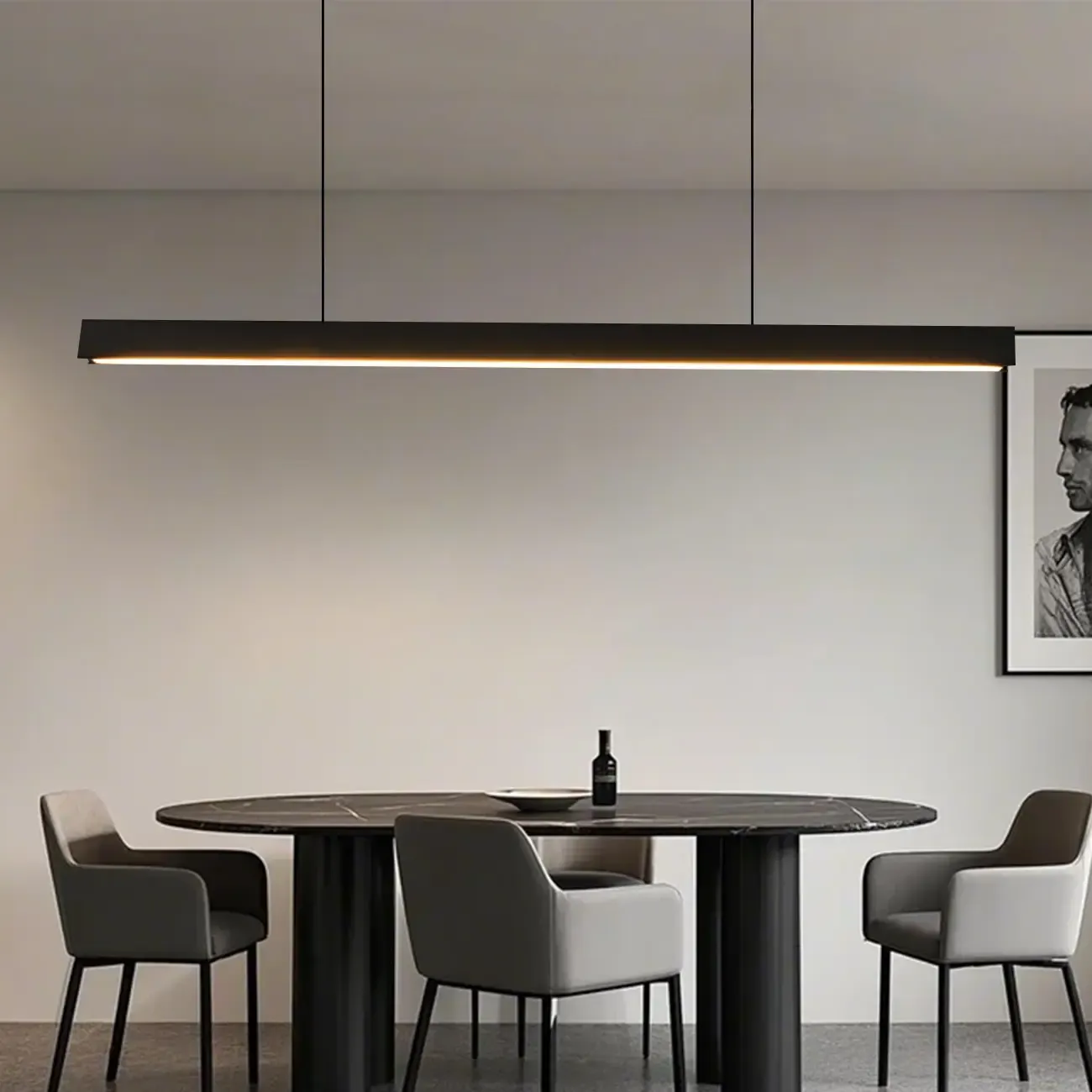 Modern Rectangular LED Island Pendant Light for Kitchen Image - 1