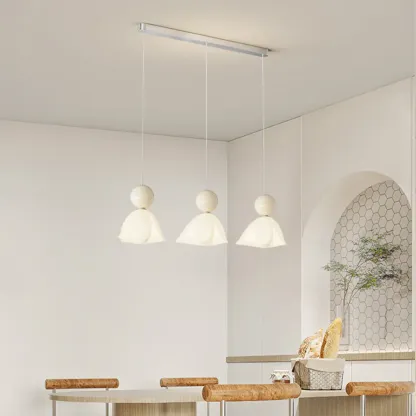 3-Light Modern Chrome Plastic Island Pendant Light Image - 4