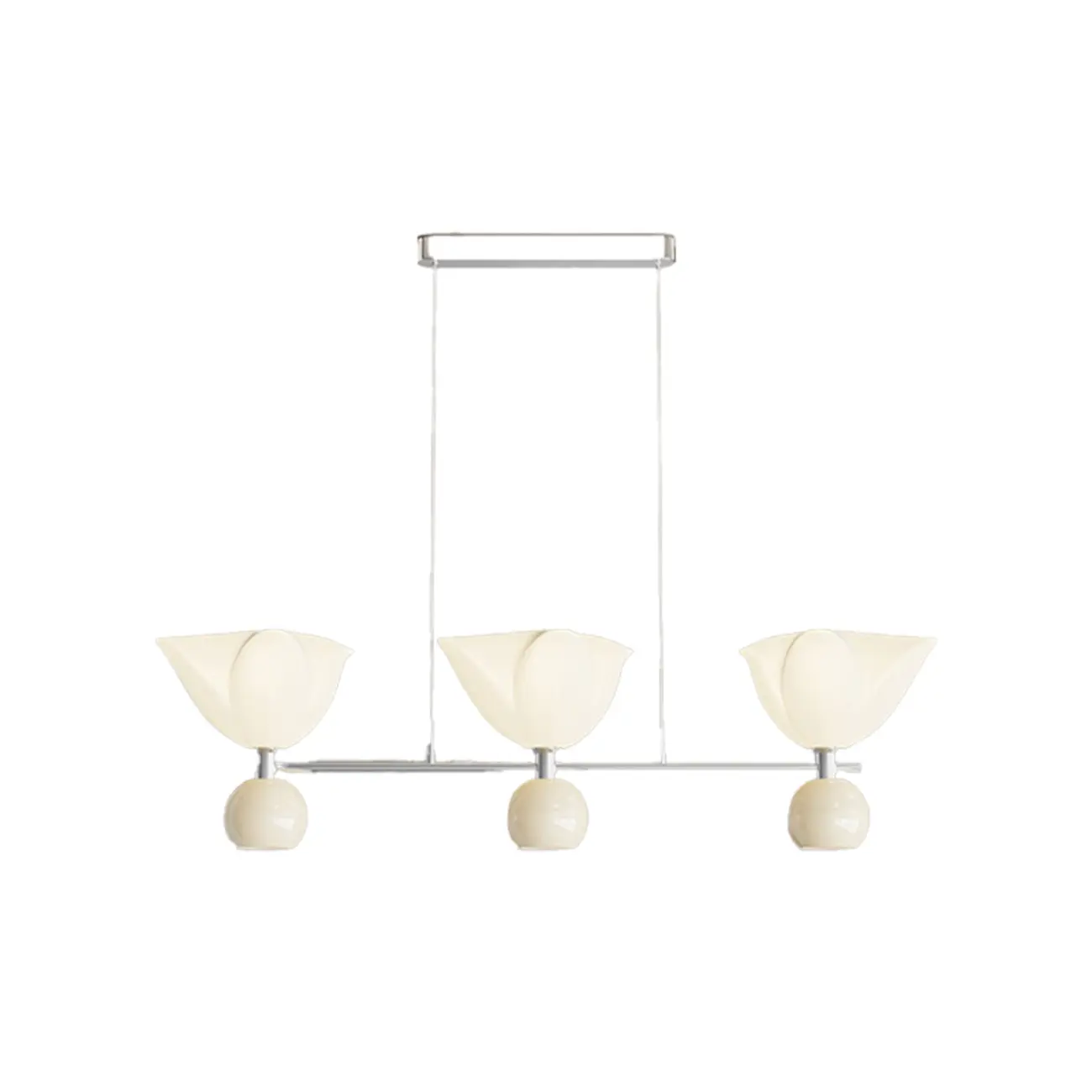 3-Light Modern Chrome Plastic Island Pendant Light Image - 5 | homeyfad