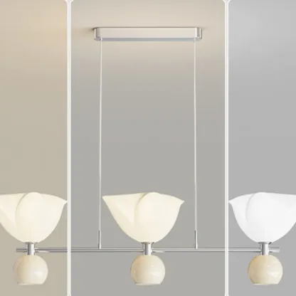 3-Light Modern Chrome Plastic Island Pendant Light Image - 8