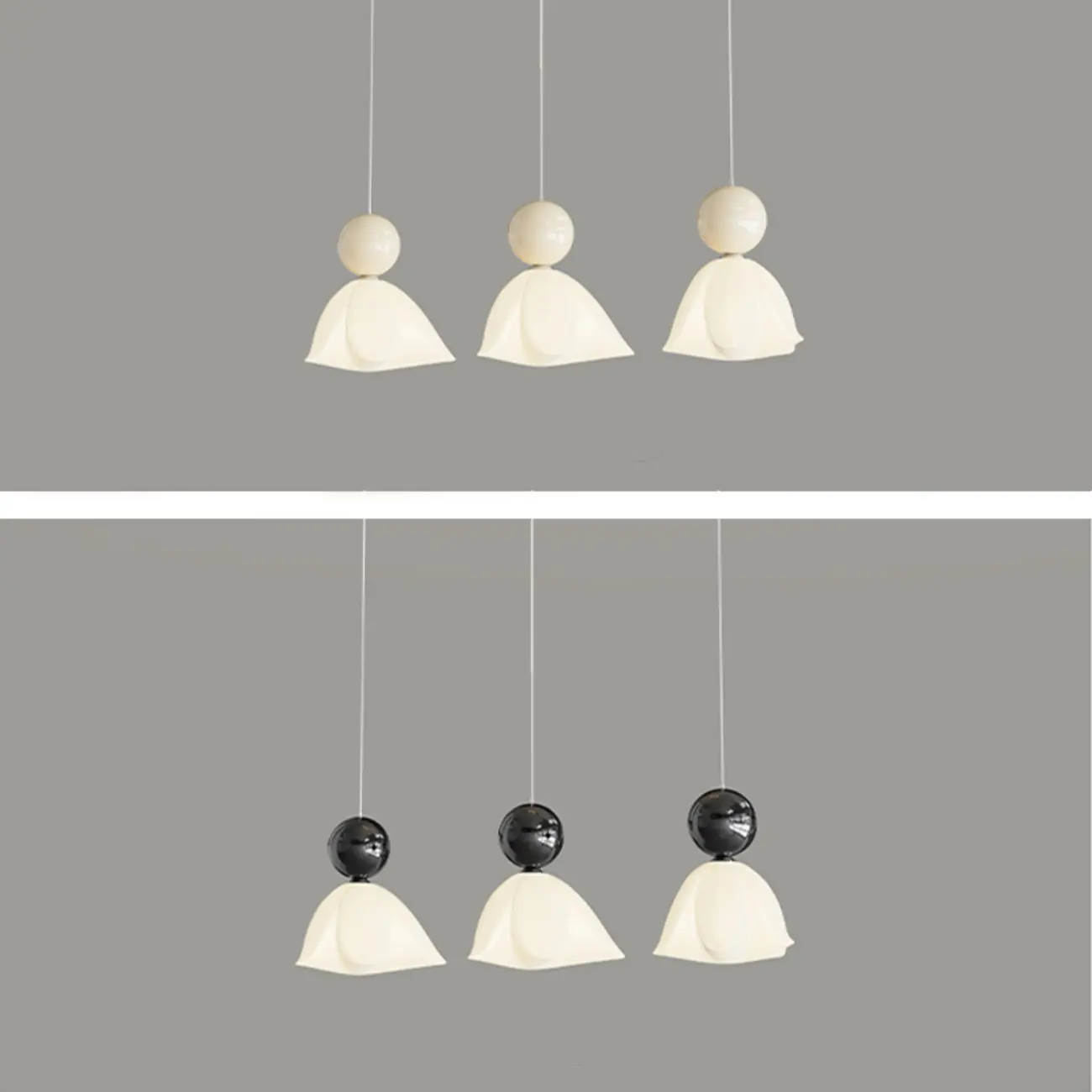 3-Light Modern Chrome Plastic Island Pendant Light Image - 10 | homeyfad
