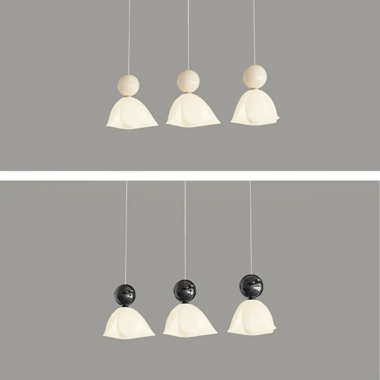3-Light Modern Chrome Plastic Island Pendant Light Image - 10