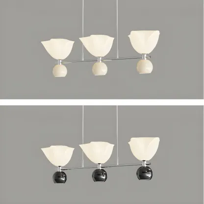 3-Light Modern Chrome Plastic Island Pendant Light Image - 11