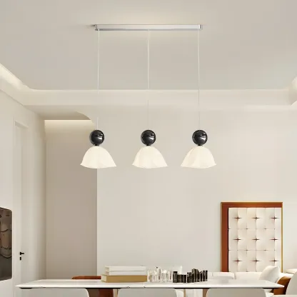 3-Light Modern Chrome Plastic Island Pendant Light Image - 12