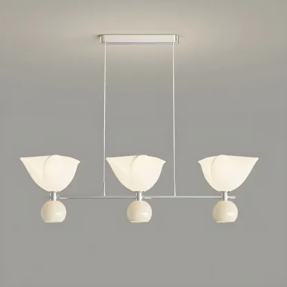 3-Light Modern Chrome Plastic Island Pendant Light Image - 13