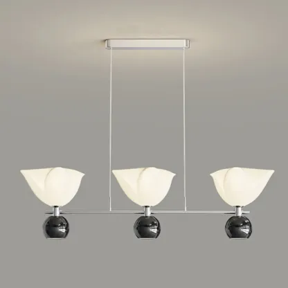 3-Light Modern Chrome Plastic Island Pendant Light Image - 14