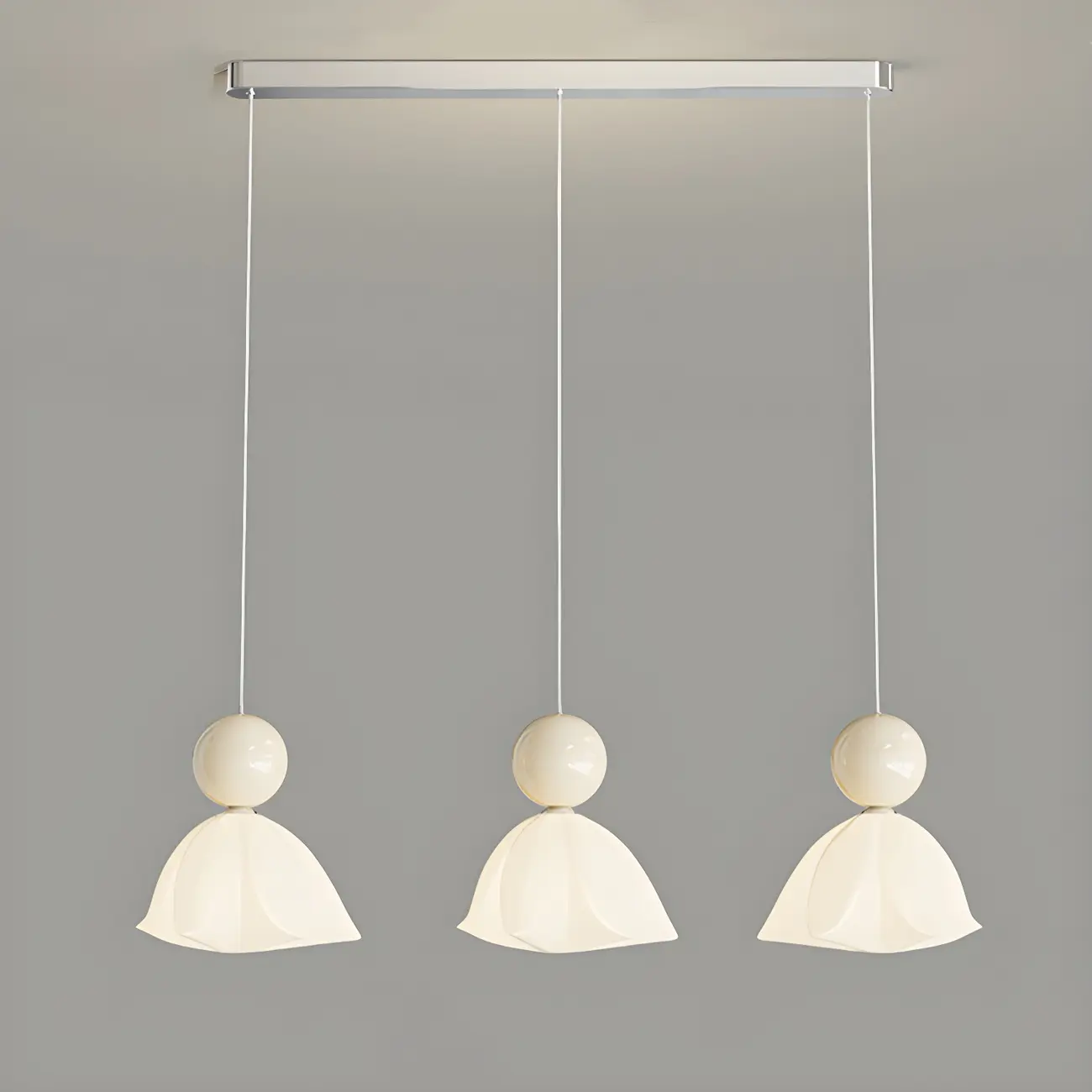 3-Light Modern Chrome Plastic Island Pendant Light Image - 15 | homeyfad