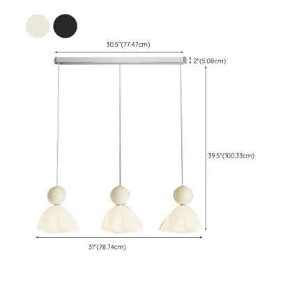 3-Light Modern Chrome Plastic Island Pendant Light #size