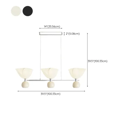 3-Light Modern Chrome Plastic Island Pendant Light Image - 18