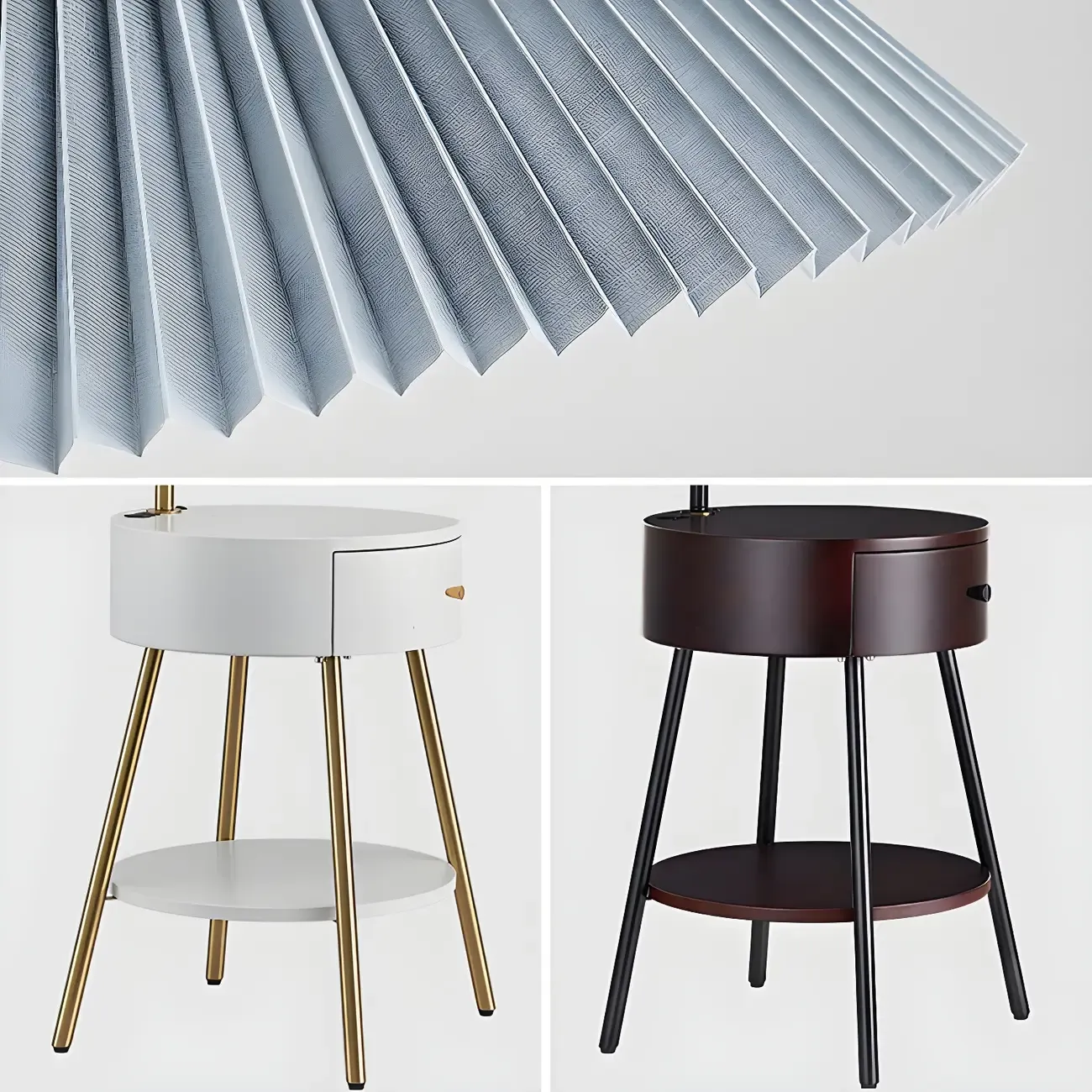 Adjustable Wooden Arc Floor Lamp with Geometric Shade Image - 10