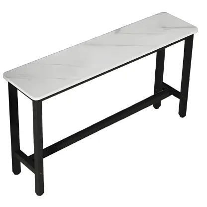 Modern White Wood Top Steel Base Bar Tables Image - 2