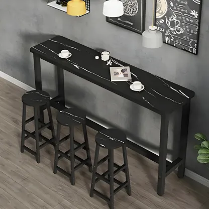 Modern White Wood Top Steel Base Bar Tables Image - 5