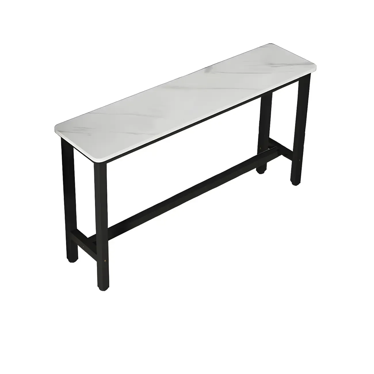 Modern White Wood Top Steel Base Bar Tables Image - 10