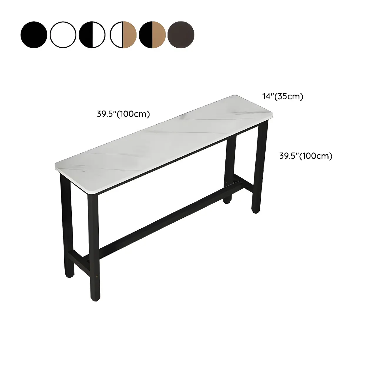 Modern White Wood Top Steel Base Bar Tables #size | homeyfad